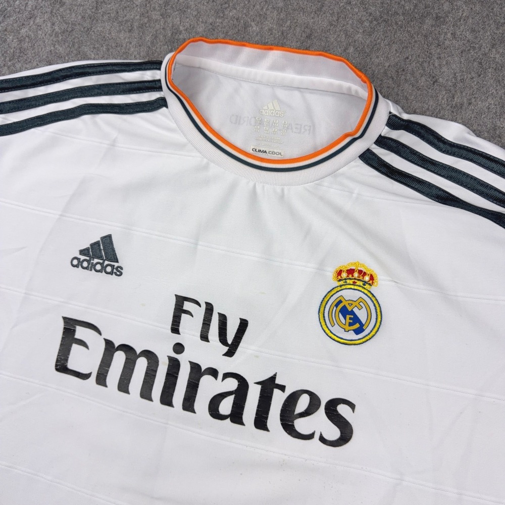 Adidas Real Madrid Jersey Mens 2XL White Benzema 9 Home 2013-14 Soccer La Liga